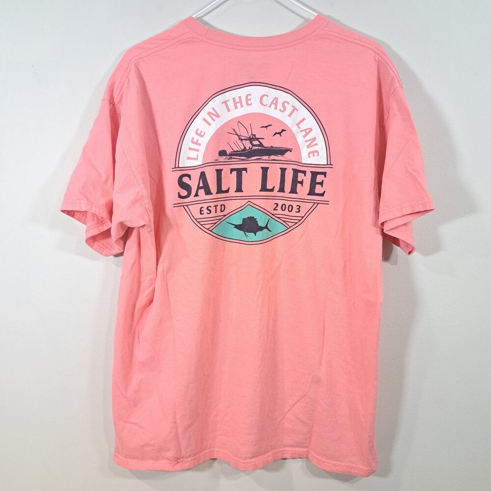 Salt Life "Life in the Cast Lane" T-Shirt Size Large Pink